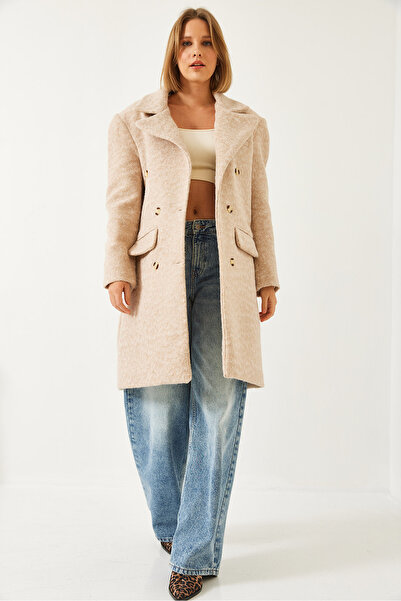 Bianco Lucci Dámský kabát s razítkem do kapsy se šesti knoflíky 60261121