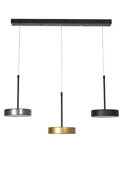 Modavize Rihanna Modern Tasarım Salon Yatak Odası Siyah Mutfak Yemek Masası Panel Ledli 3 lü Beyaz Led Avize