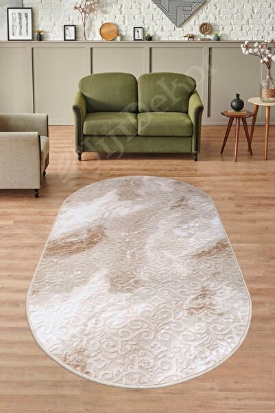 Dijidekor Halı Devetüyü Cool Yıkanabilir Saçaksız Oval Delüxe Yolluk Kilim Sa...