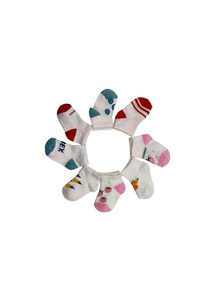 Defne Baby 8 Pairs of Cotton Girls' and Baby Booties Socks