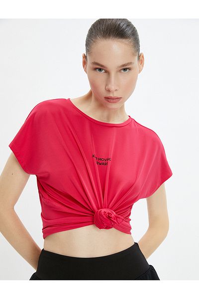 Koton Sports T-Shirt Bat Sleeve Crew Neck Printed