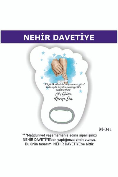 Nehir (10 ADET) AYAK AÇACAK MAGNET-YENİ DOĞAN,6AY KINASI, NİŞAN,NİKAH,SÖZ,KIN...