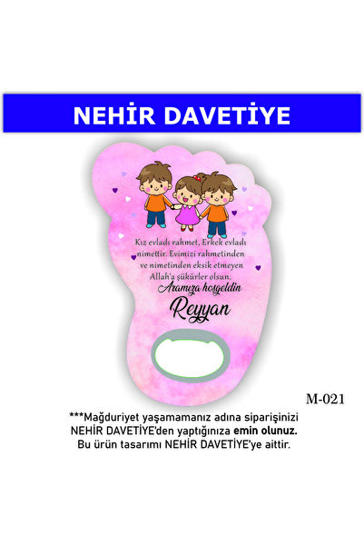 Nehir (10 ADET) AYAK AÇACAK MAGNET-YENİ DOĞAN,6AY KINASI, NİŞAN,NİKAH,SÖZ,KIN...