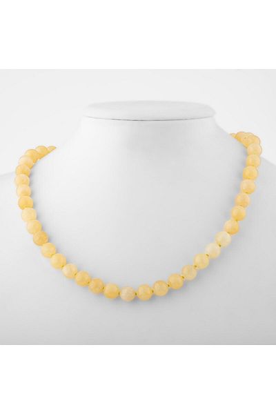 OSMANLI DOĞAL TAŞ Calcite 8 Mm Knotted Natural Stone Necklace