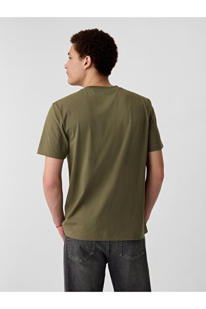 GAP Erkek Haki Original Cepli T-Shirt