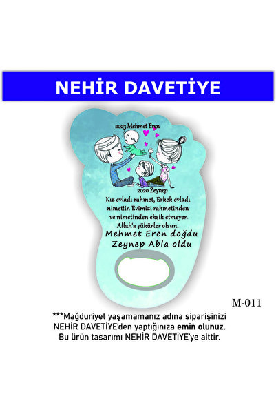 Nehir KOPYA - (10 ADET) AYAK AÇACAK MAGNET-YENİ DOĞAN,6AY KINASI, NİŞAN,NİKAH...