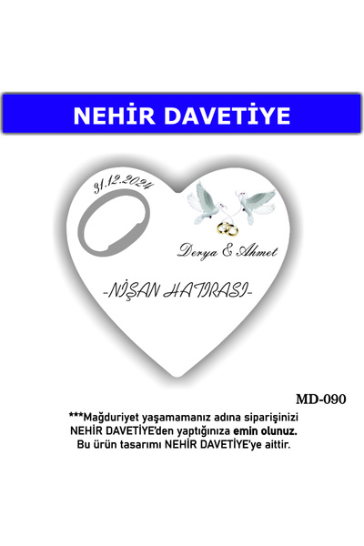 Nehir (10 ADET) KALP AÇACAK MAGNET-YENİ DOĞAN,6AY KINASI, NİŞAN,NİKAH,SÖZ,KIN...