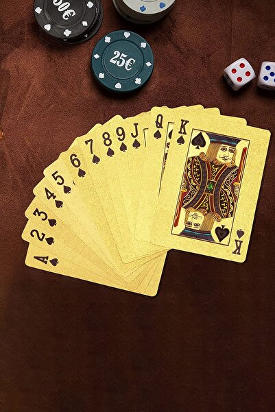 TOYZ PLAY ورق لعب ذهبي من البلاستيك اللامع المقاوم للماء