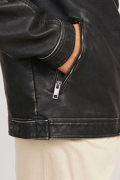 Jack & Jones Jachetă pentru bărbați din piele artificială rezistentă la apă - Rocky