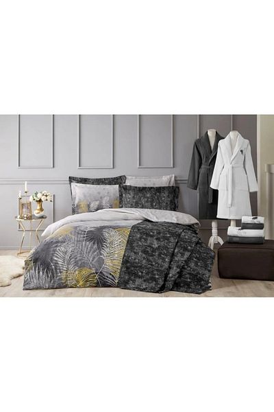 NİVEMESHOME Nivemeshome Golden Palm - Black Daily Ozdilek Set