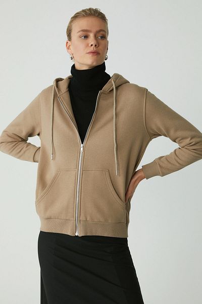 ETHIQUET Modest Cherish Damen-Sweatshirt mit Fleecefutter, weichem, dickem Stoff, Kapuze und Reißverschluss