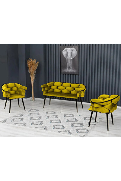 Rozexi Balon Çay Seti Takımı Koltuk Takımı Oturma Odası Kafe Antre Hol Ofis 2...