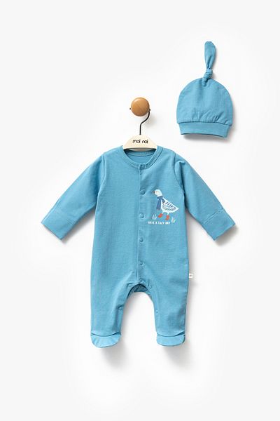 Moi Noi Newborn Baby Hat Rompers 2-Pack