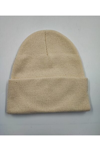 OnMyHead Ecru Color Folded Knitwear Beanie