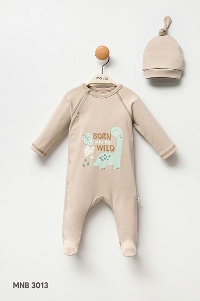 Moi Noi Jumpsuit with Hat for Newborn Baby - Pack of 2