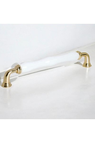 Porcellana Perla 16CM Porcelain Furniture - Cabinet Handle and Drawer Sapphire White Gold - stk0584