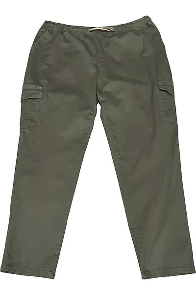 Surco Plus Size Elastic Waist Cargo Pocket Lycra Trousers