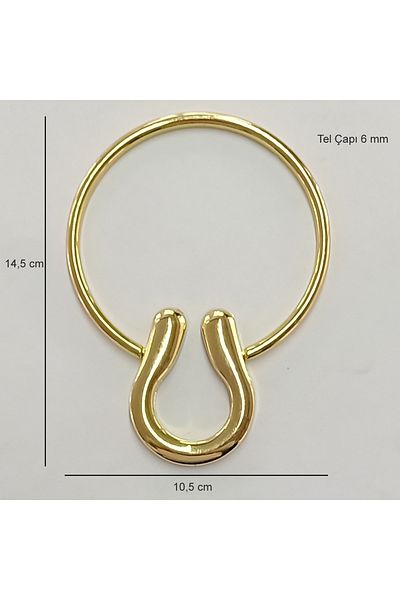 AĞIRSOY Gold Colored Metal Yellow Bag - It Is the Price of a Pair, Wire Thickness 5.5cm, Inner Diameter 9.5cm