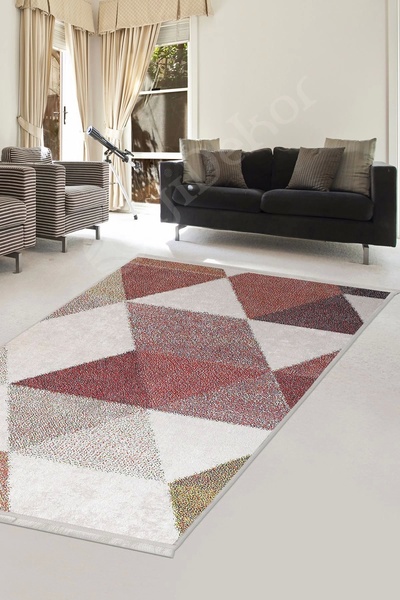 Dijidekor Halı Multi Cool K1270 Yıkanabilir Saçaklı Kesme Ince Yolluk Kilim S...