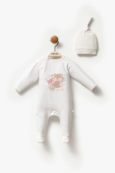 Moi Noi Unisex Newborn Baby Hat Rompers 2-Pack