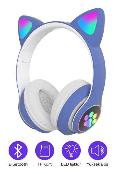 DEMPOWER RGB Işıklı Kedi Kulaklık | Eğlenceli Tasarım ve Yüksek Ses Kalitesi