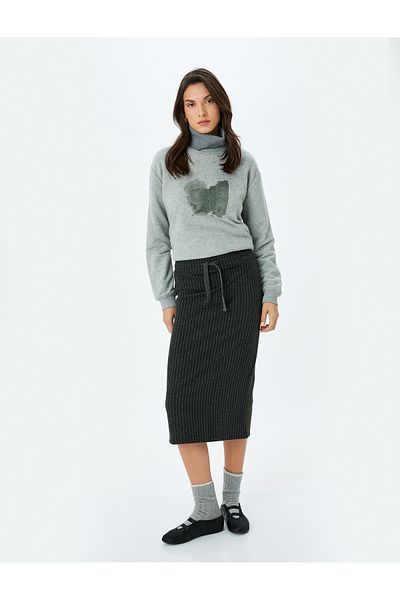 Koton X Şahika Ercümen - Ψηλόμεση Slim Fit Midi Pencil Φούστα
