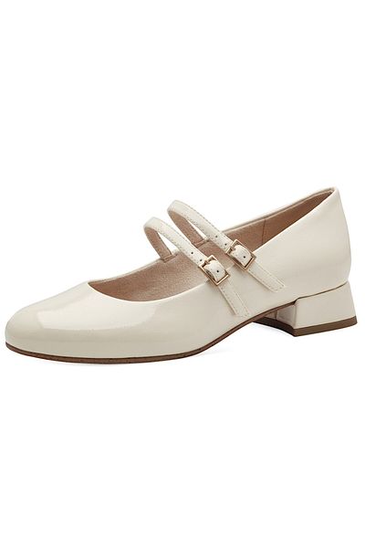Marco Tozzi Damen Klassische Pumps Spangen Hochzeit Braut 2-22209-44 Creme 415 Cream Patent Kunstleder