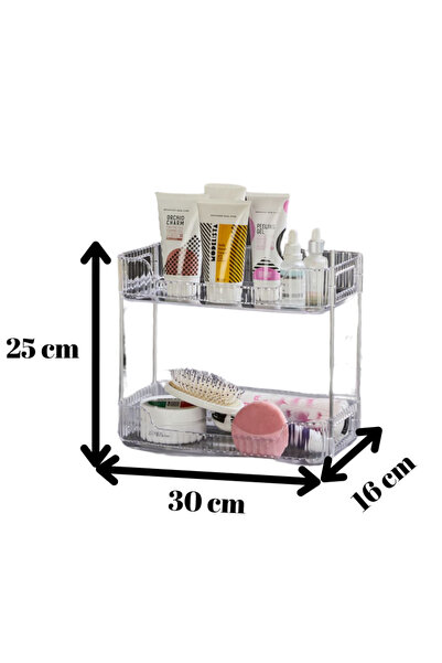 almital mobilya aksesuarları furniture accessories Duolivio 2 Katlı Şeffaf Mu...