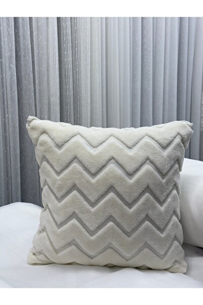 bursa çeyiz 3D Bamboo Soft Throw Pillow 45X45 cm 2 Pieces Ecru