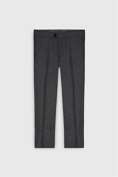 ALTINYILDIZ CLASSICS Slim Fit Slim Fit Swallow Collar Print Double Pants Black-Gray Suit