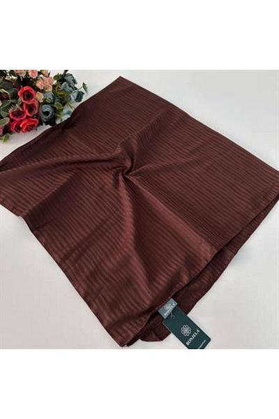 Bonjela Luxury Pearl Jacquard Βαμβακερό Κασκόλ Bitter Brown JPB0816