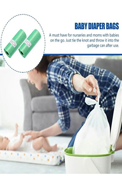 Özasya AVM 4 Rulo/60 Parça Renkli Bebek Bezi Çöp Poşeti, Kullan At Poşet Seti, Atık Torbası, Plastik Poşet