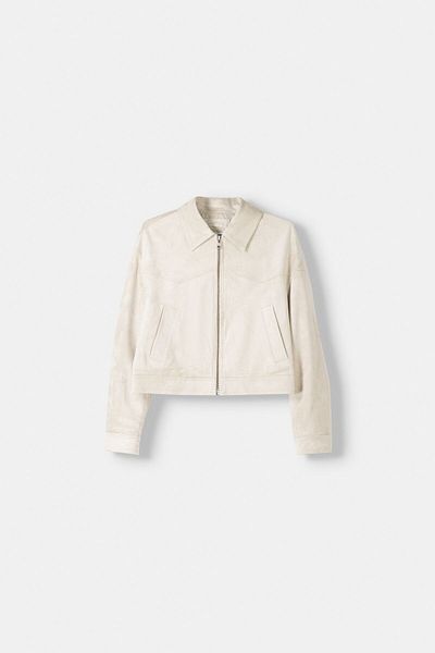 Bershka Faux suede jacket with fringing