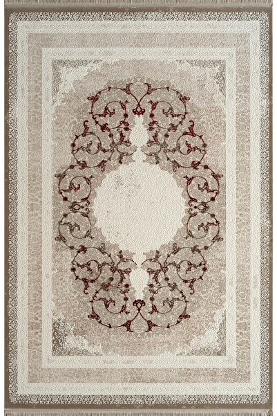 Royal Halı Kim Royal Kc09a Vizon Bordo Akrilik Yumuşak Dokulu Modern Klasik Halı Karademir Home