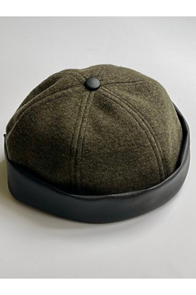 Rupen Kraft Unisex Deri Detaylı  Cap Ayarlanabilir Docker Şapka Takke Şapka R...