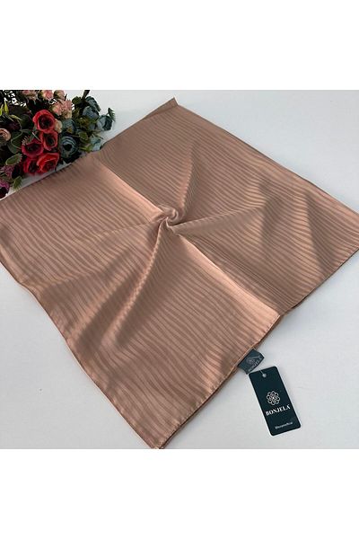 Bonjela Βαμβακερό κασκόλ Latte Lux Pearl Jacquard - JPB0810