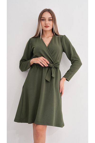 DEVRİMAY TEKSTİL Rochie de damă kaki cu curea completă din lycra, cu buzunare