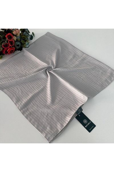 Bonjela Luxury Pearl Jacquard Βαμβακερό Φουλάρι Ανοιχτό Γκρι JPB0811