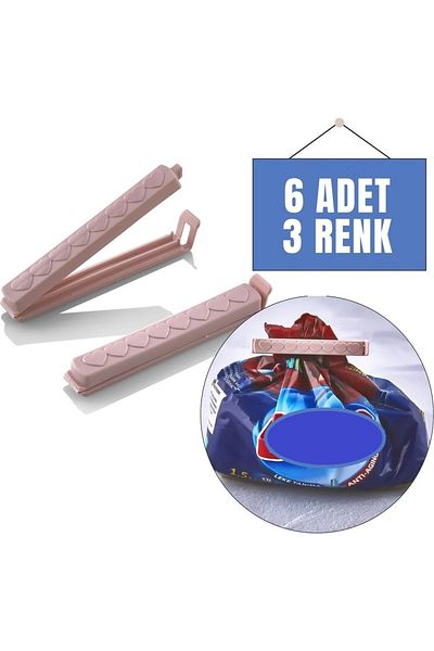 DEPOKON 3-Color 6-Piece Bag Clip Set