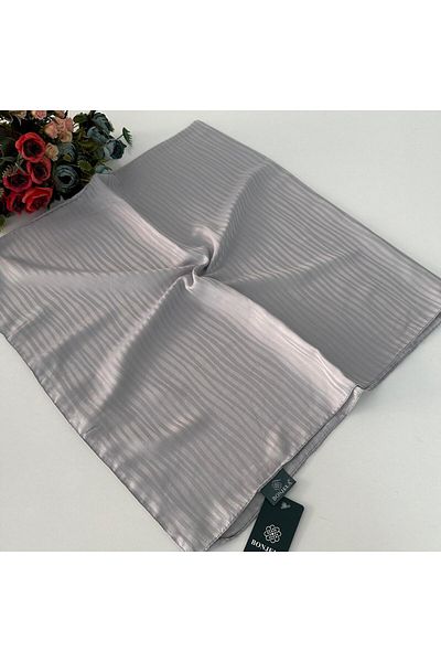 Bonjela Lux Pearl Jacquard Βαμβακερό Κασκόλ Γκρι JPB0815