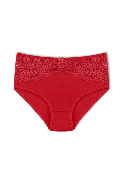 HNX Red High Waist Large Size Women's Panties 3-Piece