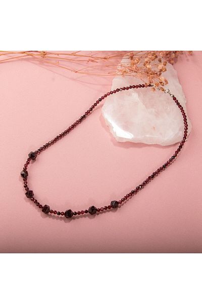 OSMANLI DOĞAL TAŞ Lal Natural Stone Silver Necklace