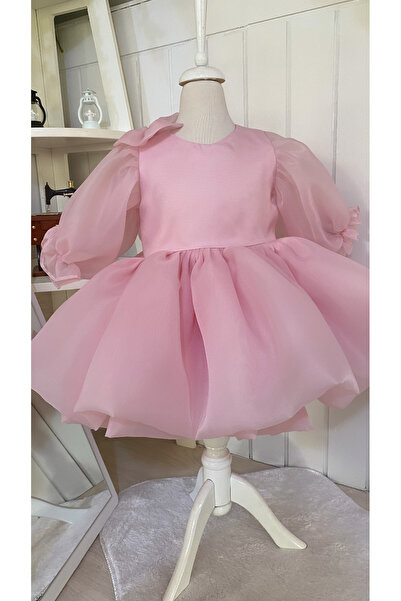 HOBİ Girl's fluffy balloon sleeve evening dress - Special occasion dress