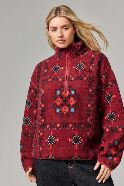 VibeGaia Jachetă de pluș cu model BDG