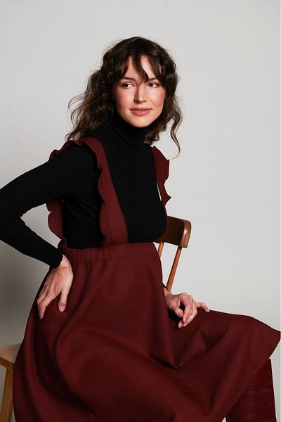 LYN MAMA Fusta Scarlett Burgundy pentru Maternitate