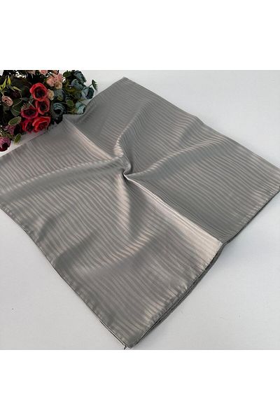 Bonjela Lux Pearl Jacquard Βαμβακερό Κασκόλ Σκούρο Γκρι JPB0813