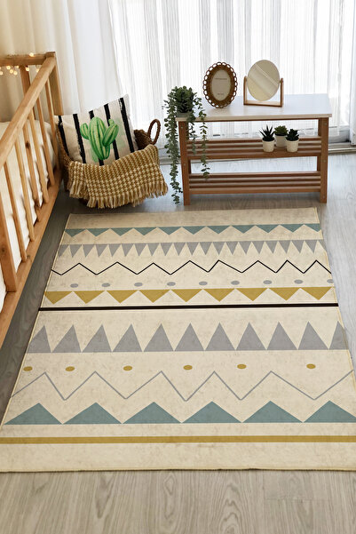 Evmila Desenli Geometrik Baskı Halı Modeli 8mm