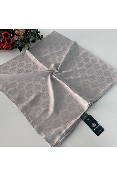 Bonjela Lux Pearl Jacquard Βαμβακερό Φουλάρι Ανοιχτό Γκρι JPB0711