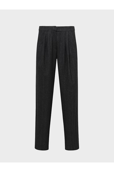 RİVUS Smoke Color Pleated and Relaxed Fit Trousers