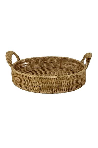 MİEN Mien Rattan Round Medium Size Tray - Decorative and Durable
